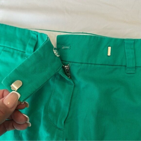 J.Crew Women's Linen Cotton Blend Summer Green Scalloped Hem shorts size 0 - Picture 5 of 10